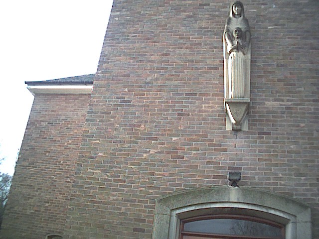 St Anne's statue above the doorway